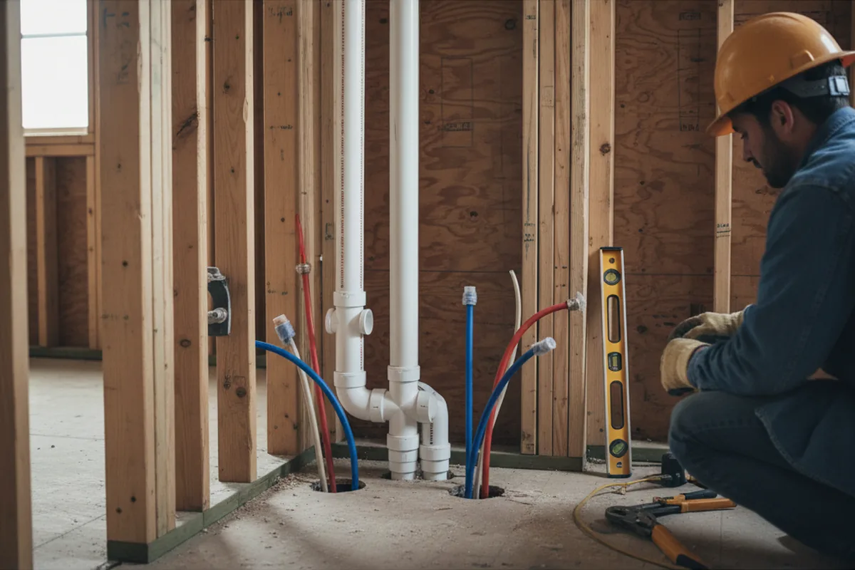 Drain and supply rough-in during Garbage Disposal Repair in Thibodaux