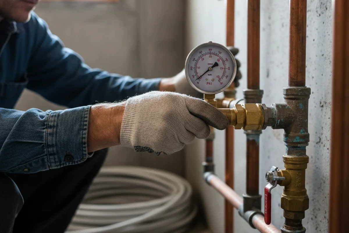 Pressure testing a repaired line during Water Line Repair in Thibodaux